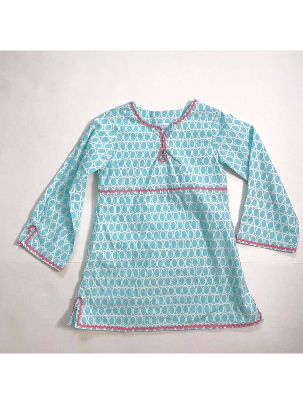 Little English Girls Blue and Pink Tunic, Size 8